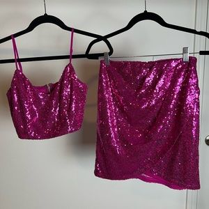 Lulu’s Hot Pink Sequin Set